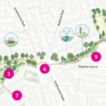 Concept view of active travel route through St Leonards Park.